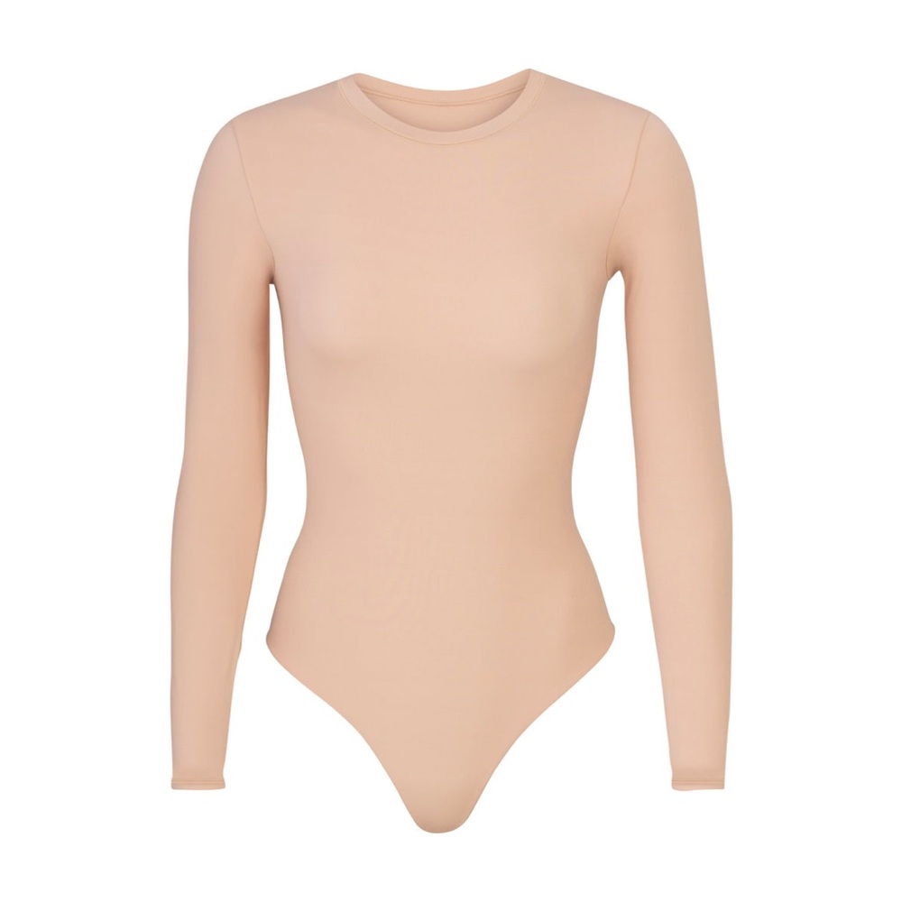SKIMS Fits Everybody Long Sleeve Crew Neck Bodysuit size XS color Mica